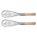 yyuezhi 2 Piezas Batidor de Huevo de Acero Inoxidable Batidor de Huevo Manual de Cocina Juego de Batidores de Alambre Batidor de Acero Inoxidable Licuadora de Acero Inoxidable con Mango de Madera