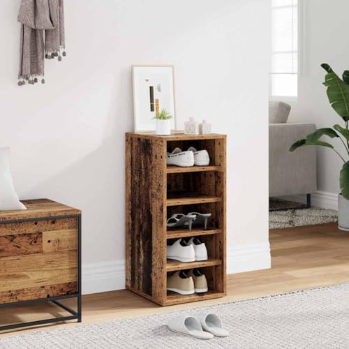 Unité de rangement de chaussures compacte en bois aspect rustique - 3