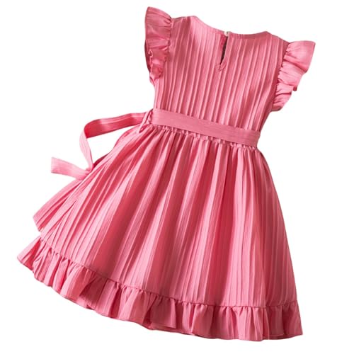 Girl's Dresses Ruffle Sleeve Tiered Swing A-Line Dress Toddler Cute Midi Casual 𝗦undress Summer Beach Dress2