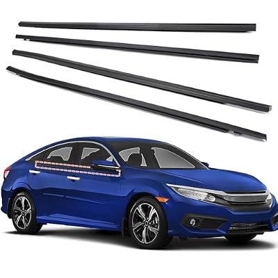 ItranMc Car Window Weather Stripping Molding Trim Belt,Compatible with Honda Civic 2016-2021 4-Door Sedan, Replace#72450-TEA-T01 72410-TEA-T01 72950-TEA-T01 72910-TEA-T01