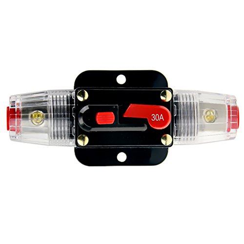 KUMEED 12V DC 20A 30A 40A 50A 60A Car Audio Inline Circuit Breaker Fuse for System Protection (30A)