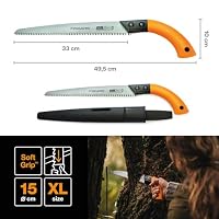 Fiskars Handsäge für frisches Holz bis Ø 15 cm, Mit feststehendem Blatt, Inklusive Kunststoff-Köcher, Sägeblattlänge: 33 cm, Rostfreies Stahl-Sägeblatt, Schwarz/Orange, SW84, 1001620 – Ansicht 2