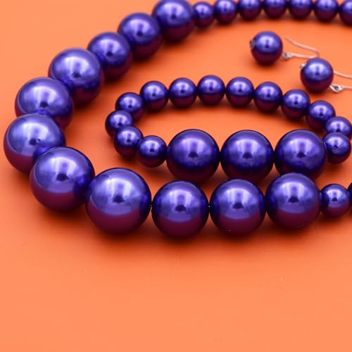 Women Big Faux Pearl Necklace Bracelet and Earrings Set Large Pearl Jewelry3