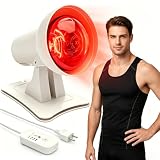 Frogetu Rotlichtlampe150W,Infrarotlampe wärmelampe 4 Temperaturstufen & 3 Timer,Einstellbarer Winkel,Tiefenwärme Gegen Muskelermüdung,rotlichtlampe Therapie für Gesicht & Körper