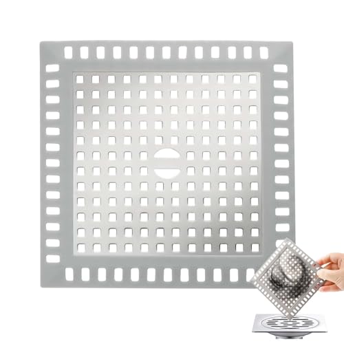 SHUOHONG Rejilla Desague Ducha, Acero Inoxidable Cuadrado Atrapa Pelos Ducha, 12.7 × 12.7cm Tapa Desague Ducha, Colador Fregadero, Rejilla Fregadero Cocina para Fregadero, Bañera, Baño y Cocina