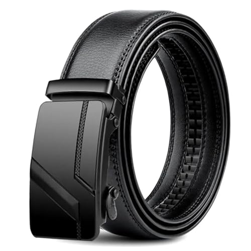 Ceinture pour homme noire 110 cm 130 cm en cuir de luxe à boucle