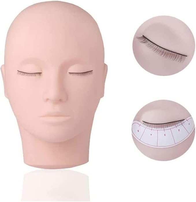 HIQUAY Mannequin Head, Mannequin Head For Lash Extention and Mackup, Reuseable Practice Training Head, Soft-Touch Rubber, Safe and Odorless, Easy to Clean, Ideal for Beauty Salons and Individual Use