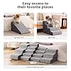Gardner Pet Dog Stairs for Small Dogs 17.5" H, 2 in 1 Transformable 4-Step Pet Stairs and ramp, Dog Steps for Couch bed (19~22 in) with Durable Non-Slip Waterproof Cover and CertiPUR-US Certified Foam #5