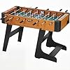 SPORTNOW Baby-Foot Pliable en Bois, Table de babyfoot Pliable sur Pied, Jeu de Football avec 2 balles, 22 Joueurs, 2 compteurs de Points manuels et poignées antidérapantes 118 x 107,5 x 78 cm, Marron