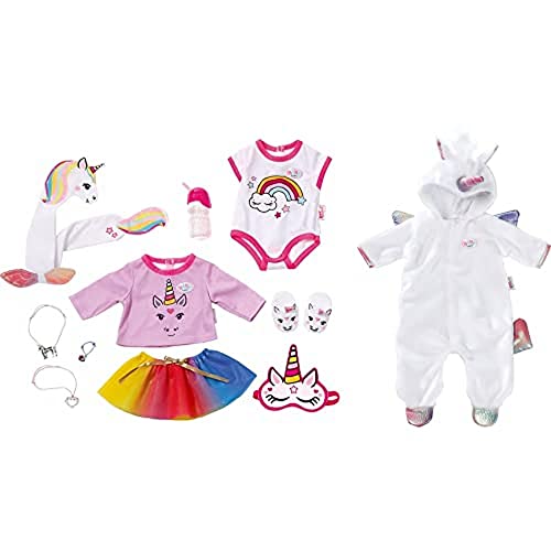 BABY Born Kapuzenhandtuch Set Mit Einhorn & Regenbogen - Kuscheliges Puppenhandtuch