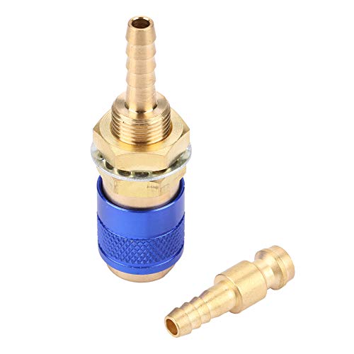 Argon Hose Fittings, M6 Gas Red Water Quick Cooled Adapter Fitting, Tool for MIG TIG Welder Torch Welding (Blue)