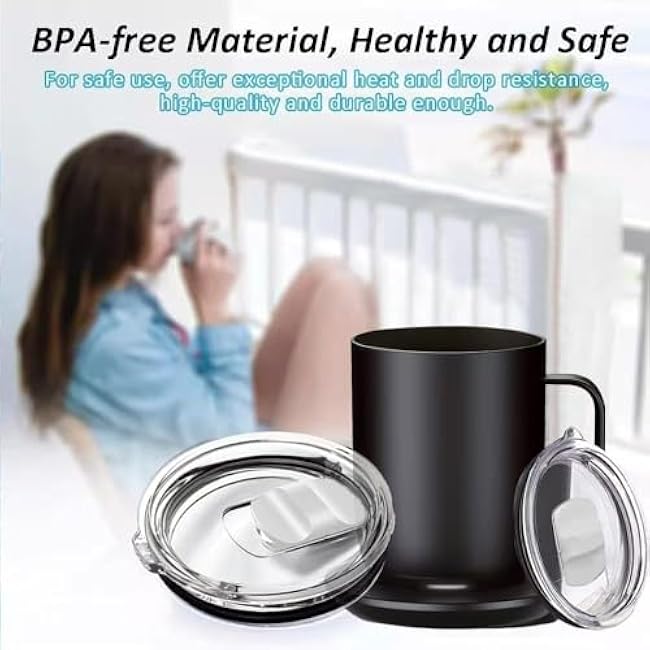 2 Pack Magnetic Slider Replacement Lid Compatible with Ember First and Second Generation Mugs 14 oz, Splash-Proof, BPA Free