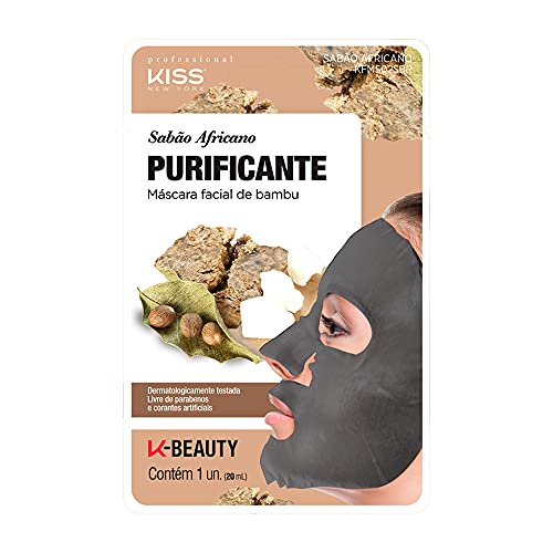Kiss NY Professional Máscara Facial de Bambu  - Sabão Africano, Kiss New York Professional