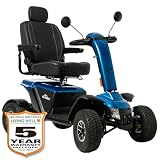 Pride Redesigned Baja Wrangler 2, Heavy Duty Outdoor Mobility Scooter, 450 lbs. Weight Capacity, with 5-Year Extended Warr (True Blue, 18” x 18-20” Seat, 100 AH Battery)