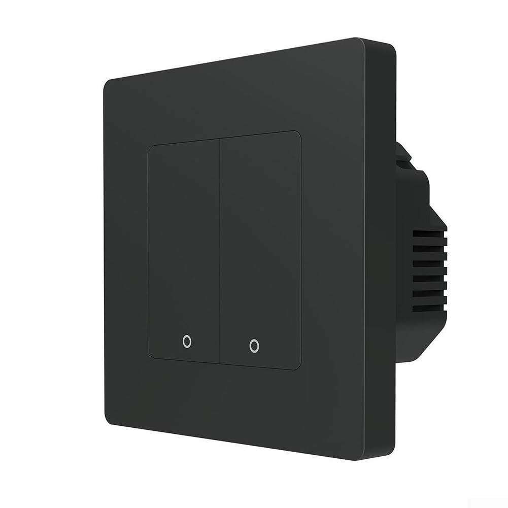 Interruptor de luz inteligente ZigBee, interruptor inteligente de relé de 10 A, interruptores de control de luz de fuego neutro único para hogar inteligente, no necesita condensador (negro)