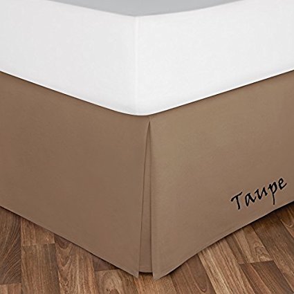 James Linen600- Thread - Count Perfect New Finest ( 18" Drop Length ) Tailored Style 100% Egyptian Cotton Bed Skirt Extra Sizes & Solid Colors ( Cal King Size - Taupe ) by James Linen