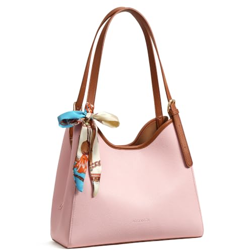 Image of BOSTANTEN Shoulder Bag for Women, 3-Compartment Leather Purses and Handbags