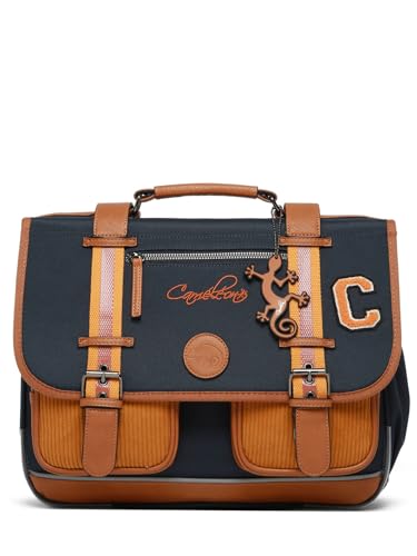Cameleon Cartable scolaire du CP au CE2 Bleu 38cm Vintage Urban avec 2 compartiments - Idéal pour l'école primaire pour fille et garçon