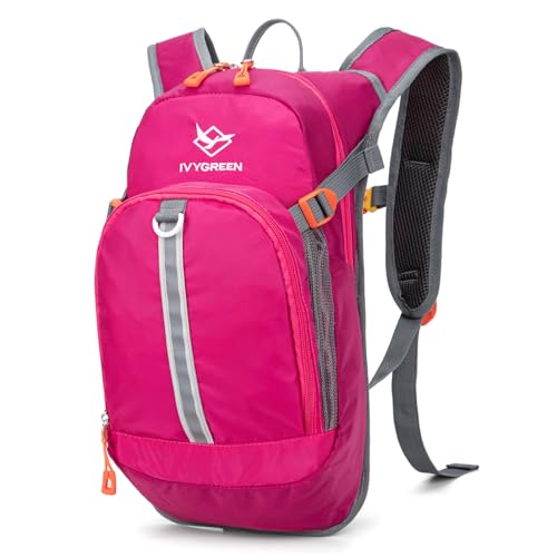 Ivygreen Kids Hydration Backpack for Hiking, 1.5L Water Bladder, Rose 02 M