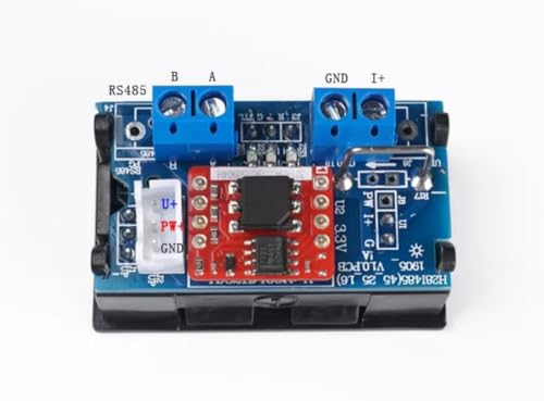 Image of Taidacent Modbus RTU Power Monitor Energy Meter with RS485 TTL Isolated 100V 5A 10A 50A 100A DC Voltage Current Meter with Dual LCD Display (100V100A Modbus Protocol TTL Interface)