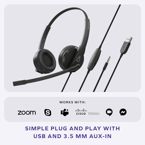 Creative HS-230 USB & 3.5 mm On-Ear Headset with Noise-Cancelling Mic, Inline Mic Mute/Volume Control, Plug-and-Play for Video Calls by Creative - Used condition - Image 4