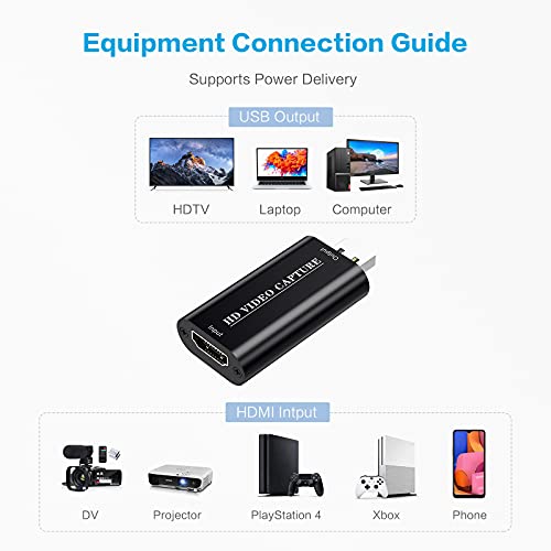 DIGITNOW! Videoaufnahmekarte, Video Capture Card,HDMI zu USB 2.0 Videoaufnahmekarte, Praktischer Compact Game Capture… – Bild 8