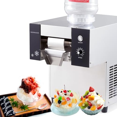 Kolice 275 lbs/Day Automatic Shaved Ice Machine, Snow Cone Shaver, Snowflake Ice Machine, Air Cooling for Restaurant, Food Truck, Milktea Shops, etc