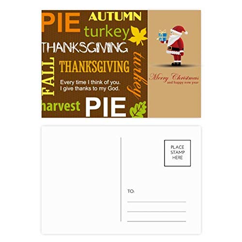 Cartes postales Thanksgiving et automne lot de 20 cartes de vœux illustrées Père Noël