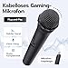 Mcbazel Kabelloses Gaming-Mikrofon für PS5, PS4/Pro, PS3, PS2, Xbox Series X/S, Xbox One X/S, Xbox One/ 360, Nintendo Switch, Switch OLED, Switch 2, Wii, WiiU, PC