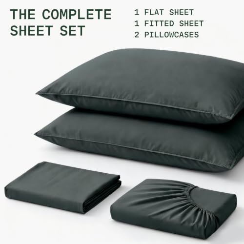 Image of TRUE BAMBOO Sheets Set King Size - Silky Soft & Cooling - Dark Gray