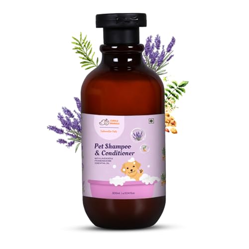 Image of 2-in-1 Pet Shampoo & Conditioner - Lavender & Frankincense Oil - 300ml| Soft & Shiny Coat | Anti-Shedding & Odor Control| Fleas & Ticks Dog & Cat Shampoo| Gentle Puppy & Adult Pet Wash
