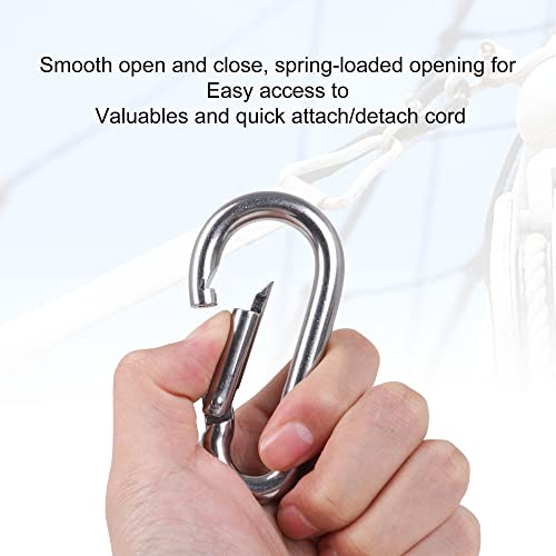 Cnbtr 2 Pcs 304 Stainless Steel Spring Snap Hook M8 3.18 Inch Heavy Duty For Keys Swing Set Camping Fishing Hiking Traveling #TOP2