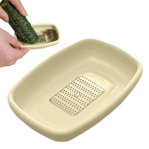 Plato Para Triturar Ajos Y Rallador - Plato Rallador De Jengibre Con Raspador, Herramientas Para Moler Ajo | Trituradora De Cebolla Portátil Para El Hogar, Herramienta De Preparación De Alimentos