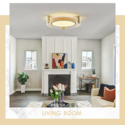 Airyphant 18'' Modern Led Ceiling Light Gold Flush Mount Ceiling Light With Remote Control Dimmale 3000/4000/5000K Close To Ceiling Lighting Fixture For Bedroom Dining Living Room Kitchen Hallway #TOP7