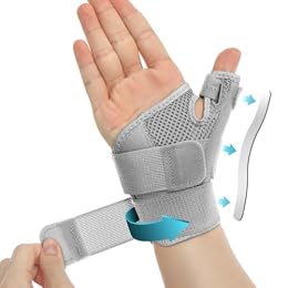 INFILAR Thumb Splint Brace for Men & Women, Thumb Spica Support for Tendonitis, CMC Joint Repetitive Injuries, Thumb Pain Relief, Thumb Brace for Right & Left Hand - Universal Size,Gray