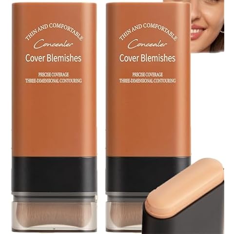 Korea Flawless Eraser Foundation Stick, Hydrating Lightweight Foundation Stick with Brush, Foundation Stick, Instant Concealing Foundation Stick Built-In Foundation Brush (#03 complexion,2) Cover