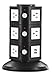 Aduro Surge Protector Power Tower Family Multi Charging Station - 11 Outlets and 2 USB Ports, Smart Charge Technology for iPhone, iPad, Galaxy Nexus (Black)