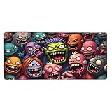 Bords cousus et entretien facile : dispose de bords cousus avec précision pour aider à maintenir la forme, tandis que la surface reste lavable. Fonctionne parfaitement comme tapis de bureau imprimé monstres colorés amusants, tapis de bureau, tapis de souris de jeu, tapis de souris et tapis de souris pour une utilisation sur le bureau
