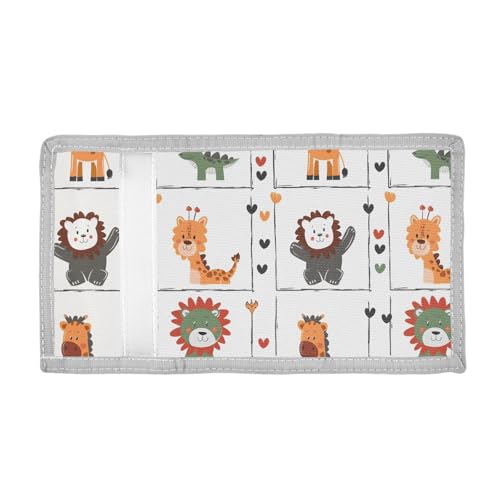 ALAZA Kids Wallets for Boys Girls Toddler Trifold Wallet Children Small Animals Block with Zipper Coin Pocket2