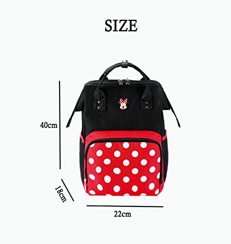 Diaper Bag Backpack, Women's Cute Multifunction Travel Nappy Bags, Mouse Ears Stylish Bag For Mom, Large Capacity, Waterproof And Durable, Black #TOP1