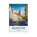 WGMDOEE Munster Germany Vintage-Reiseposter, 30 x 45 cm, 