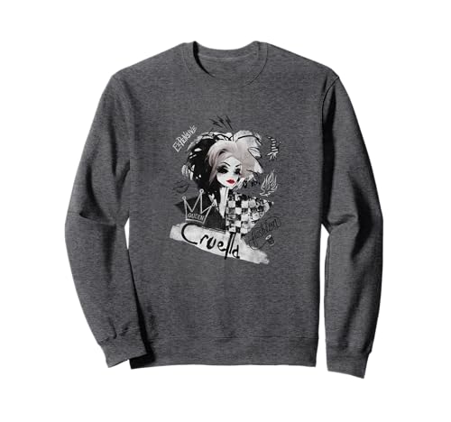 Sweatshirt Disney Cruella Artsy Collage pour adulte en coton