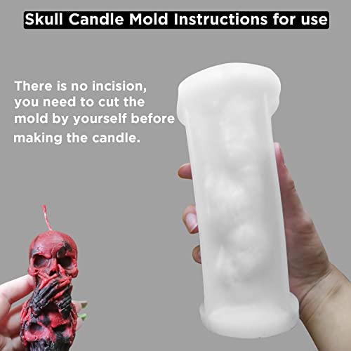 image for TOPYS 3D Skull Candle Silicone Mold Halloween Party Supplies DIY Resin