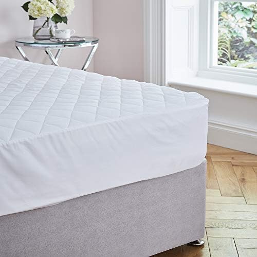 Silentnight Soft as Silk Mattress Protector with Skirt Deep Fitted Soft Cosy Quilted Padded Luxury Hotel Quality Mattress Cover Pad Machine Washable Hypoallergenic ,White,King-Size