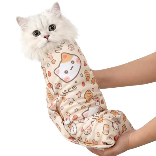 27.6 In Cat Grooming Wrap Self-Adhesive, Cat Wrap for Cutting Nails, Orange…