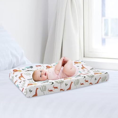 Miniatura 2 de Zahoken Funda Para Cambiador Bebe, Cambiador De Pañales De Algodón Elástico Y Transpirable, Sábana Cambiadors Lavable, Las Sábanas Para Cambiar Pañales Se Ajustan A Almohadillas De 32 X 16