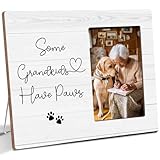 Luodnnla Funny Dog Cat Grandma, Grandparent Wooden Picture Frame Gifts, Some Grandkids Have Paws, Gifts for Pet Owner, Fits 4x6 Photo Frame