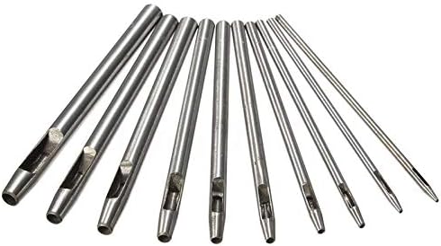 Replacement Part For Leather Craft Tool 10X/Set Tools Kit For Leather Craft Stamp Craftool Punch Hole - (Color: Silver)