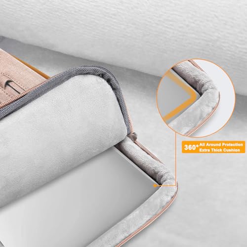 Image of MOSISO 360 Protective Laptop Case 15 inch, 15 inch Laptop Sleeve Compatible with MacBook Air M4 M3 M2 2025 2024 2023, Dell XPS Plus, Side Open Carrying Case with 4 Zipper Pockets&Handle, Khaki