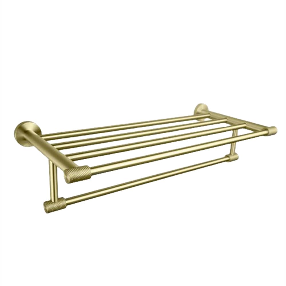 Porte-serviettes en acier inoxydable et kit d'accessoires WC or brossé mural